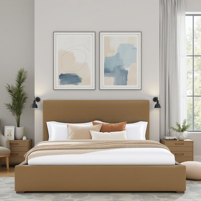 Dezyah Vegan Leather Upholstered Wingback Bed
