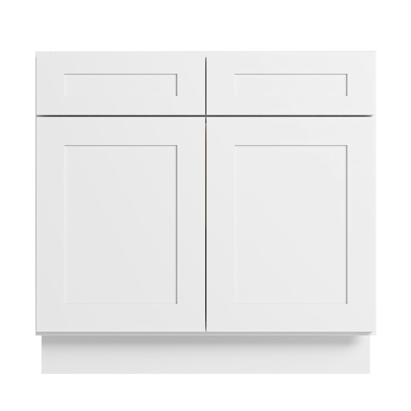 Armoire de cuisine Modern Shaker, structure en bouleau massif, glissières DTC à fermeture en douceur à extension complète, tablettes réglables, options de largeurs multiples (12 po à 42 po)