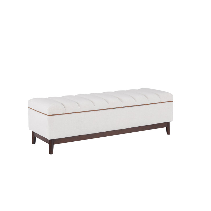 Brooke 2 Contemporary Storage Bench, White