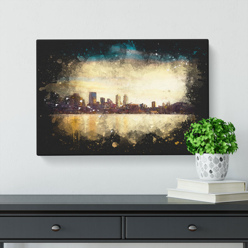 Reflection Of The Seattle Skyline - Wrapped Canvas, 35cm H x 50cm W x 3cm D