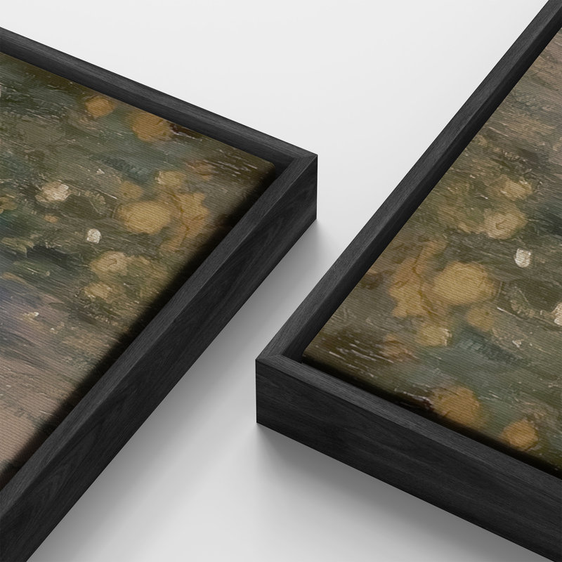«Enchanted Forest Lake with Golden Accents Art», impression sur art, H 20 po x l 60 po, Noir