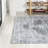 Elloise Bohemian Distressed Chenille Machine-Washable Dark Gray/Blue Rug-149113465