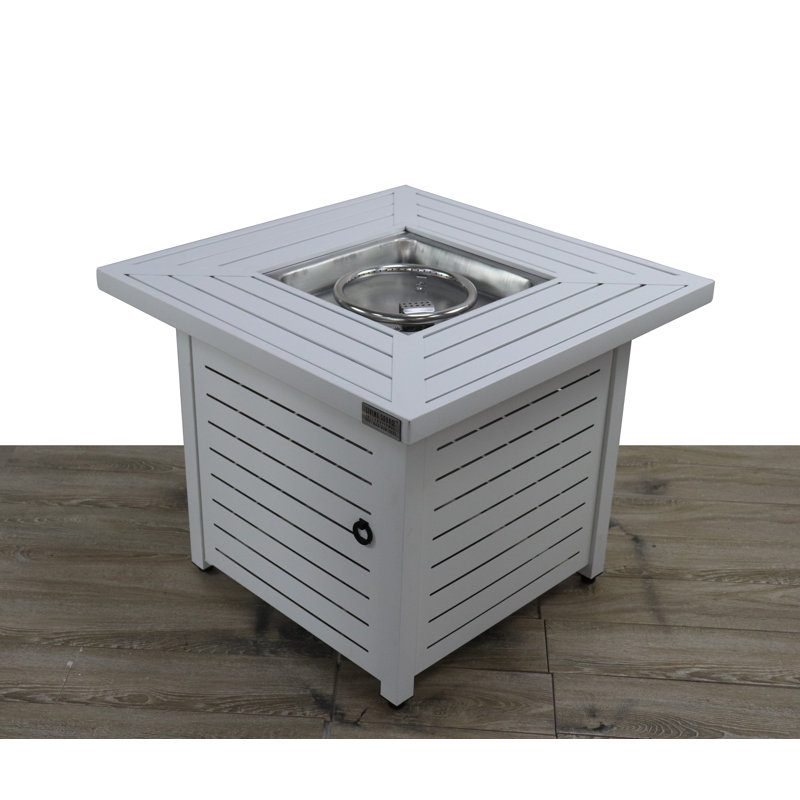 Table de foyer d'extérieur en acier, 30 W x 30 P x 25 H pouces, 40 000 BTU, compatible avec le propane / gaz naturel.