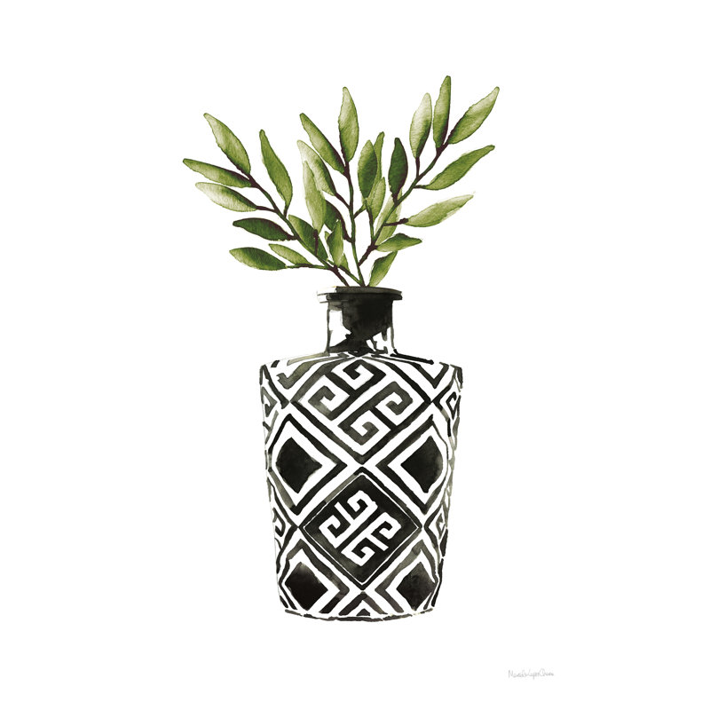 " Geometric Vases III Green ", 36" H x 24" W