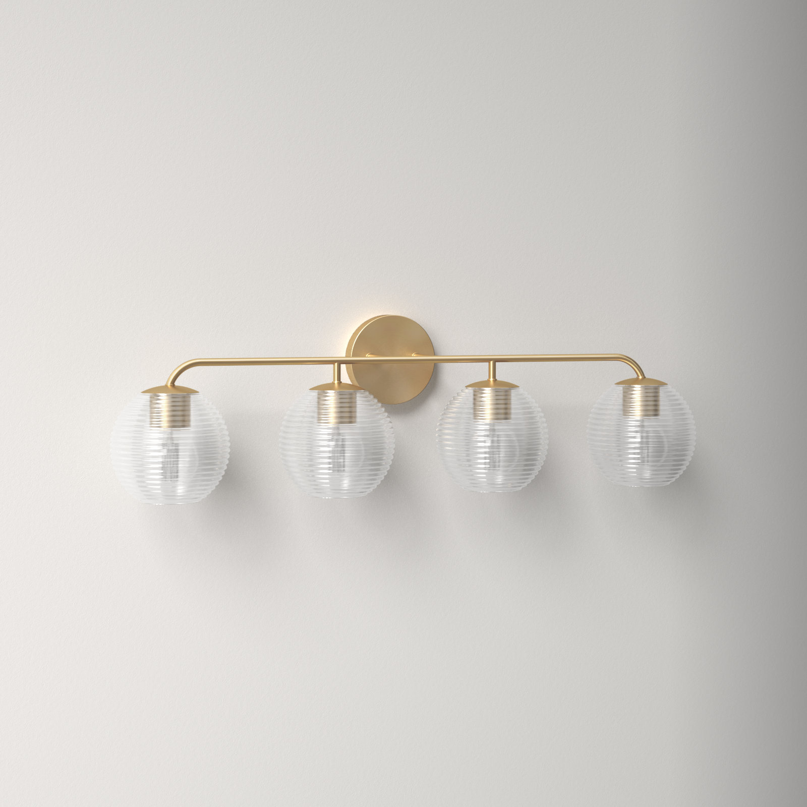 Brandy 4 Light Ribbed Dimmable Vanity Light, Matte Brass