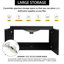 Meuble-lavabo moderne de 30 po. Lavabo et porte en céramique. Contreplaqué. Noir Rangement à 2 portes pour articles divers et armoire à articles. Apparence à fermeture en douceur. Espace-697576548