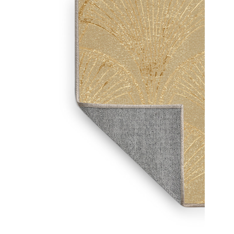 Machine Washable Merrionette New Years Modern & Contemporary Abstract Rug in Beige – Beige Binding, 2x3