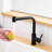Matte Black Pull Out Faucet - Single Handle Kitchen Sink Tap For Versatile Use With Pull-Down Look And Bathroom Sinks