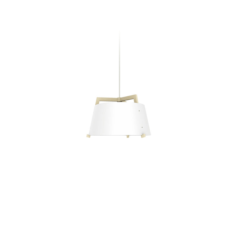 Ignis - Light Pendant, 11.5" H x 17" W, White Washed Oak/Gloss White, Incandescent w/ Diffuser - Rigid