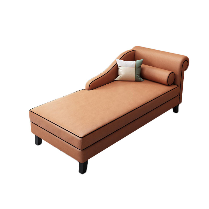 Chaise longue rembourrée Gibeon, Orange, Accoudoir à droite (vu de face)