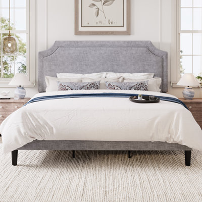 Structure de lit moderne tapissier avec tête de lit ajustable