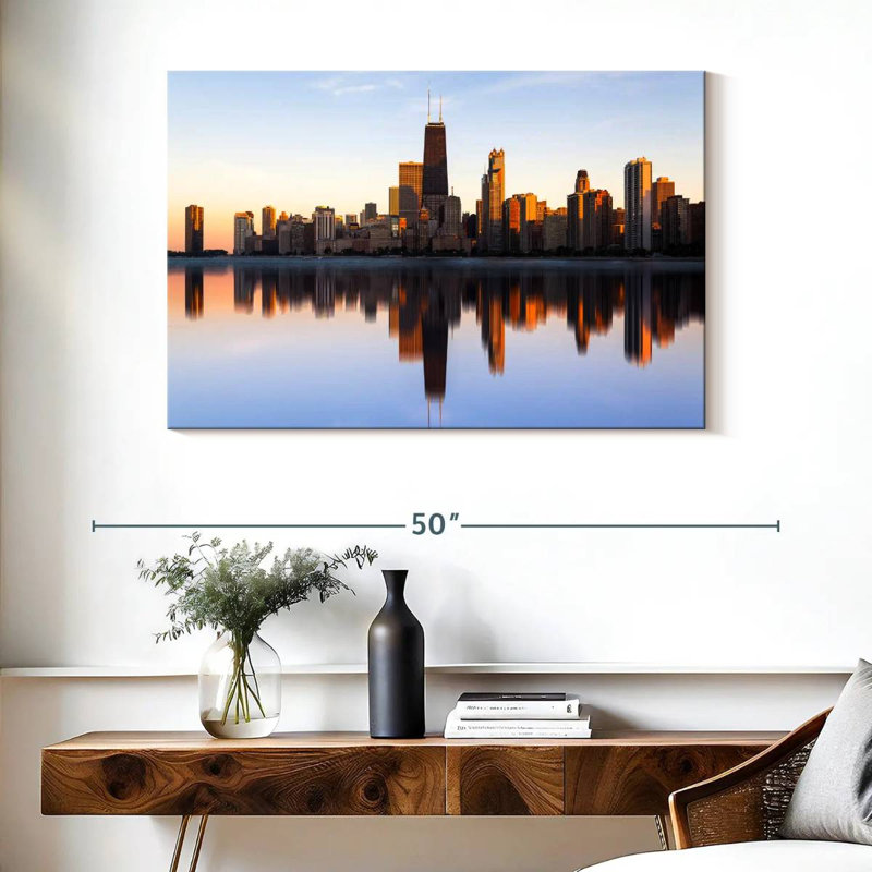 Sirci Chicago City Wispy Reflection, H 26 po x l 39 po