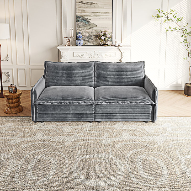 Upholstered Loveseat Sofa Couch, Gray