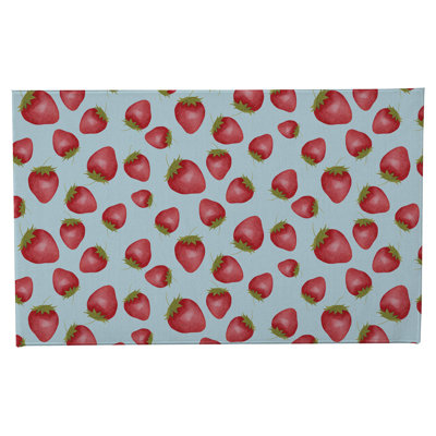 Summer Strawberries Non-Skid Bath Mat