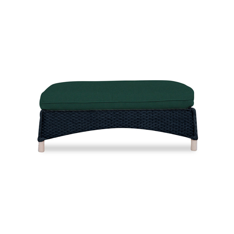 Mandalay Outdoor Ottoman, Callen Celadon, Ebony