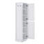 Armoire de rangement autoportante blanche avec crochet et tablette réglable, grande armoire de rangement pour salle de bain