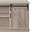 Meuble télé en bois synthétique avec 2 portes de grange coulissantes et écran de 65 po de hauteur maximum en chêne 28 po
