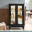 Vitrine avec portes en verre trempé, vitrine éclairée avec panneau arrière en miroir et tablettes réglables parfaites pour la maison ou le bureau (ampoule incluse)-960275430