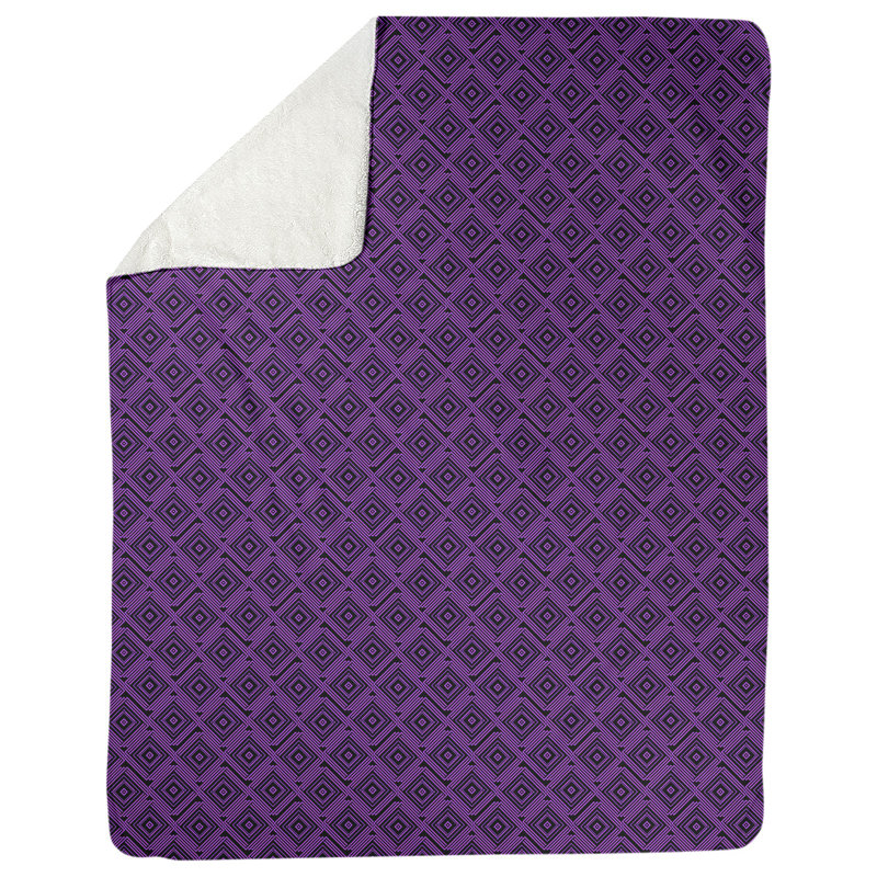 Couverture polaire Katelyn Elizabeth, l 52,5 po x L 62,5 po, Noir / mauve