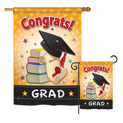 Micco Double Sided Polyester Graduation Flag Set