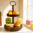 Farmhouse 2 Tiered Tray Stand For Home Decor Wooden Serving Coffee Bar Table Centerpiece Decorative Trays Kit
