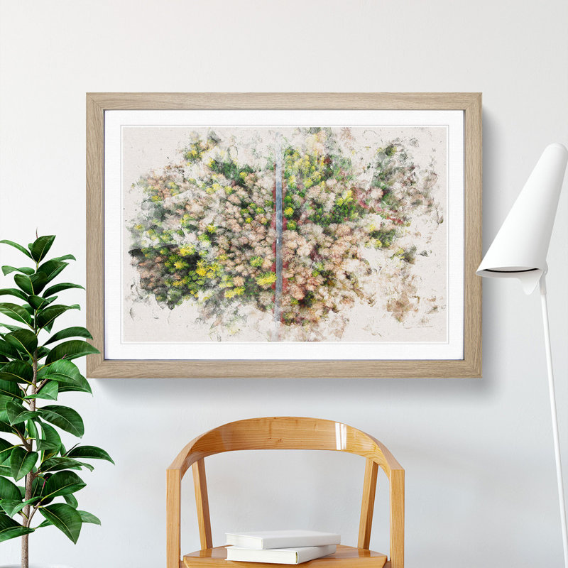 Separating the Forest - Picture Frame Painting Print, 24cm H x 33cm W x 2cm D, Oak Framed