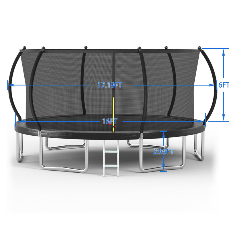 YC 16FT trampoline Pumpkin-Srandard- Black