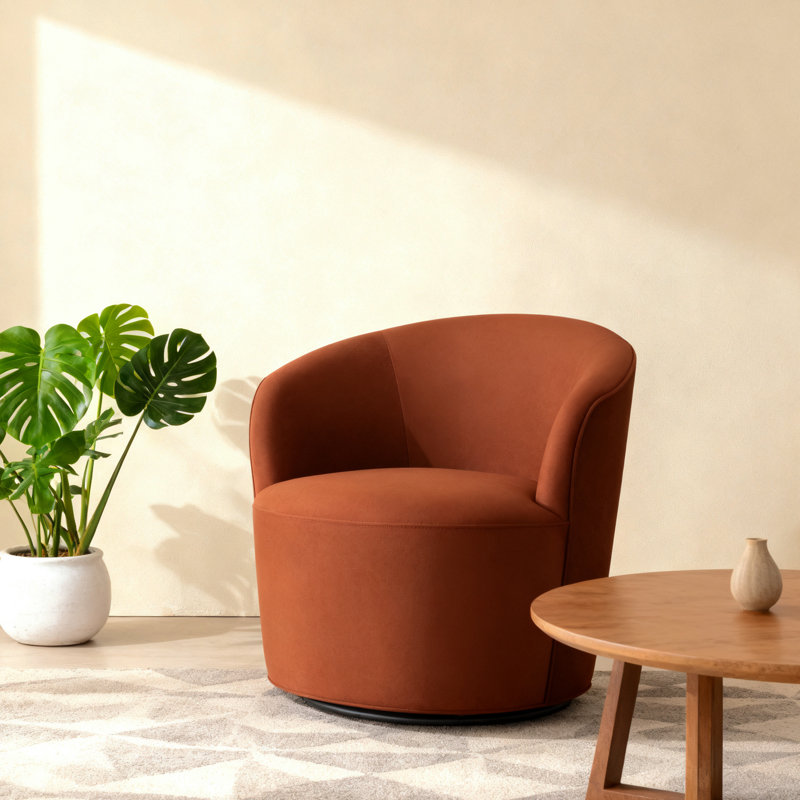 Chaise pivotante moderne orange brûlé