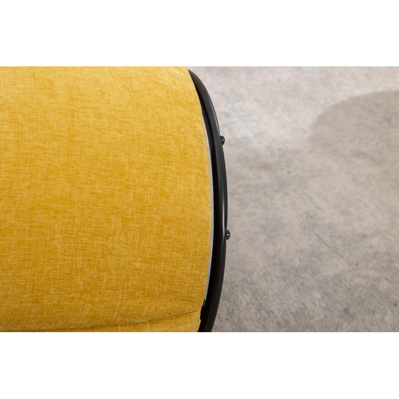 Genece Upholstered Swivel Accent Chair, Yellow Chenille