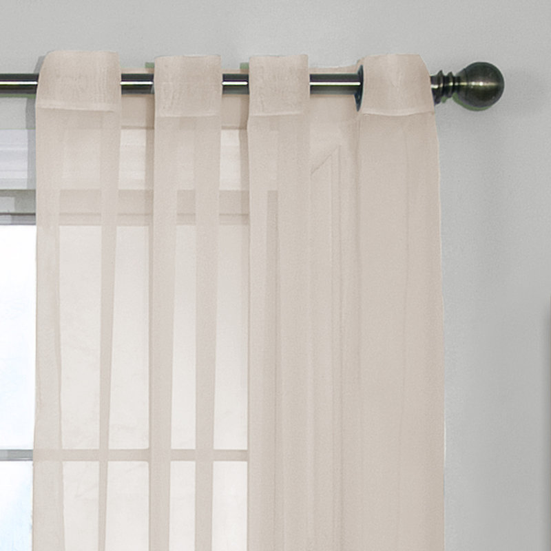 Diphda Sheer Curtain Single Panel, 59" W x 120" L, Ivory