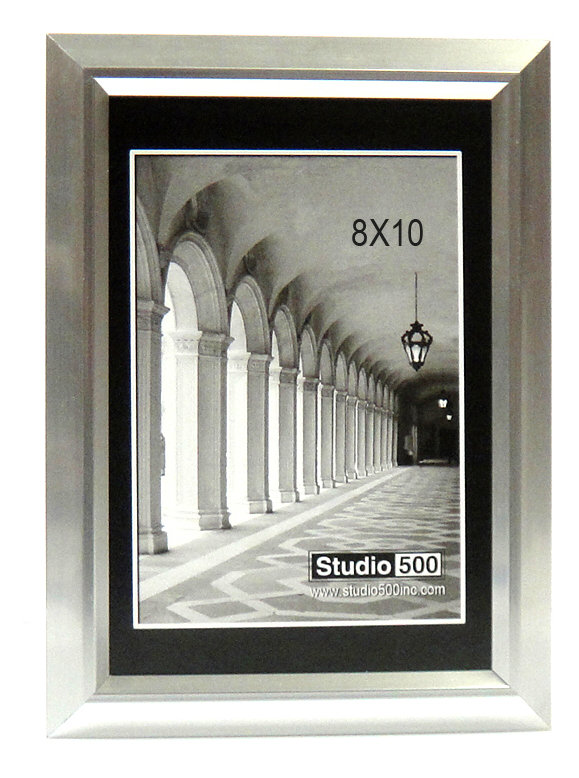 Beveled Picture Frame, Silver, 8" x 10"