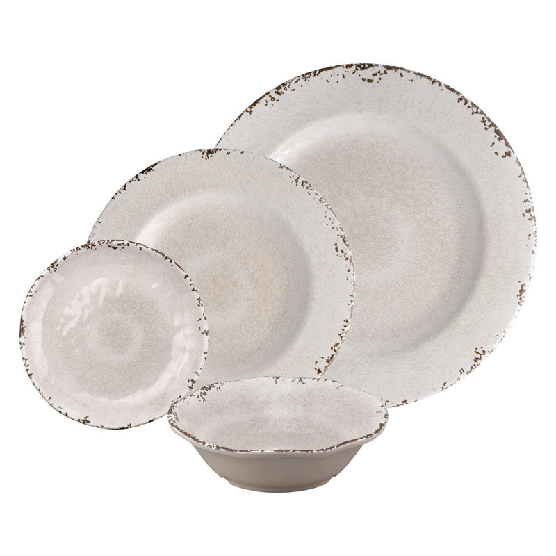 Abhir 12 Piece Melamine Dinnerware Set - Service for 4