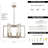 Modern Geometric Chandelier With Adjustable Height, Brushed Nickel Finish, Industrial Farmhouse Lighting For Kitchen, Dining Room, And Entryway
