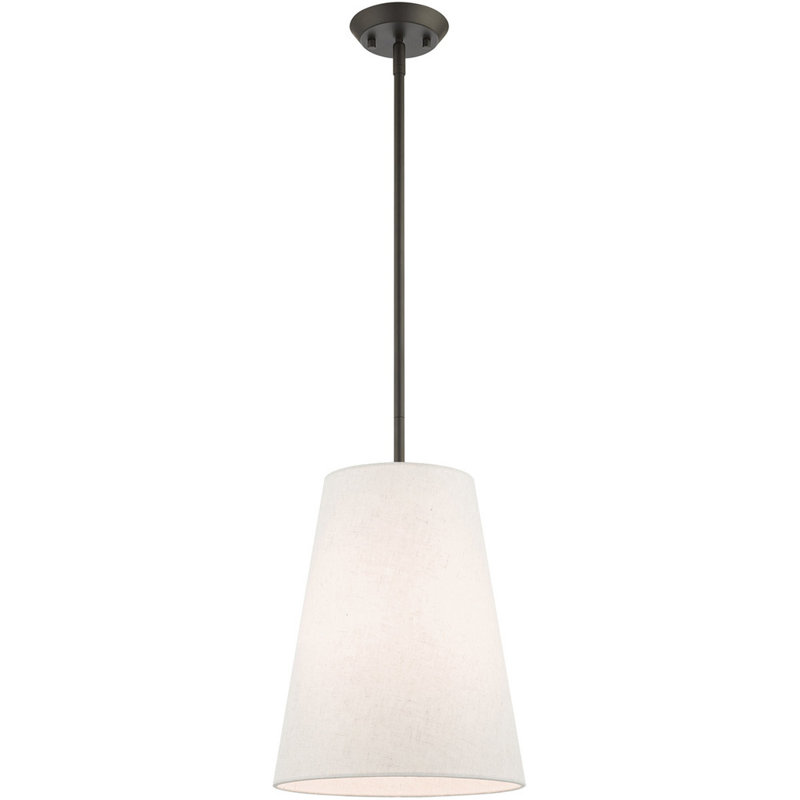 Luminaire suspendu conique à 1 lumière Mahe, H 19,25 po x l 11 po x P 11 po, Bronze