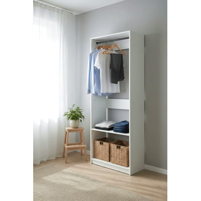 Penderie 32 "en bois avec deux tringles