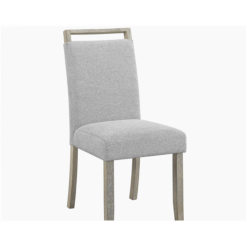 Ensemble de chaises de salle à manger contemporaines rembourrées à dossier plein 2 pièces gris