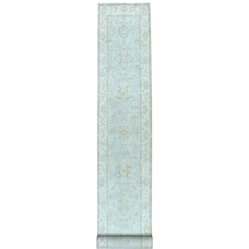 "one-of-kind" -noué la 2010 oushak & peshawar ivoire 2 pi 8 po x 15 pi 9" tapis Paradise