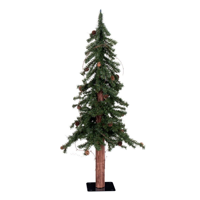 Alpine Tree With Pine Cones & Vine 36' H Artificial Pine Christmas Tree
