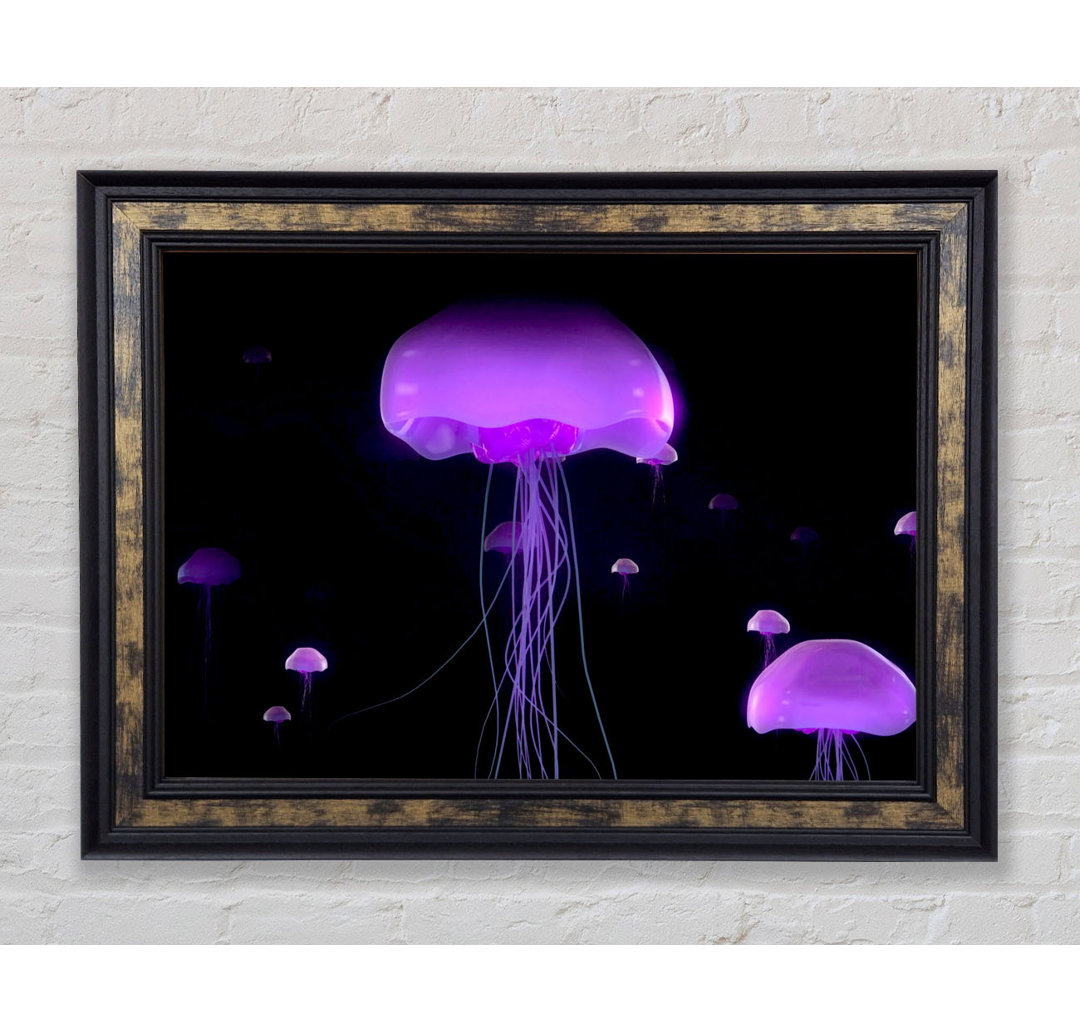 Jellyfish Lights Up The Ocean - Einzelne Bilderrahmen Kunstdrucke