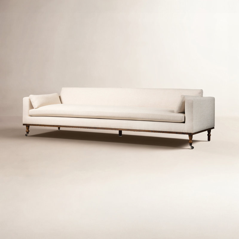 Harlin Sofa-96"-Surrey Cocoa, Thames Cream Linen Blend