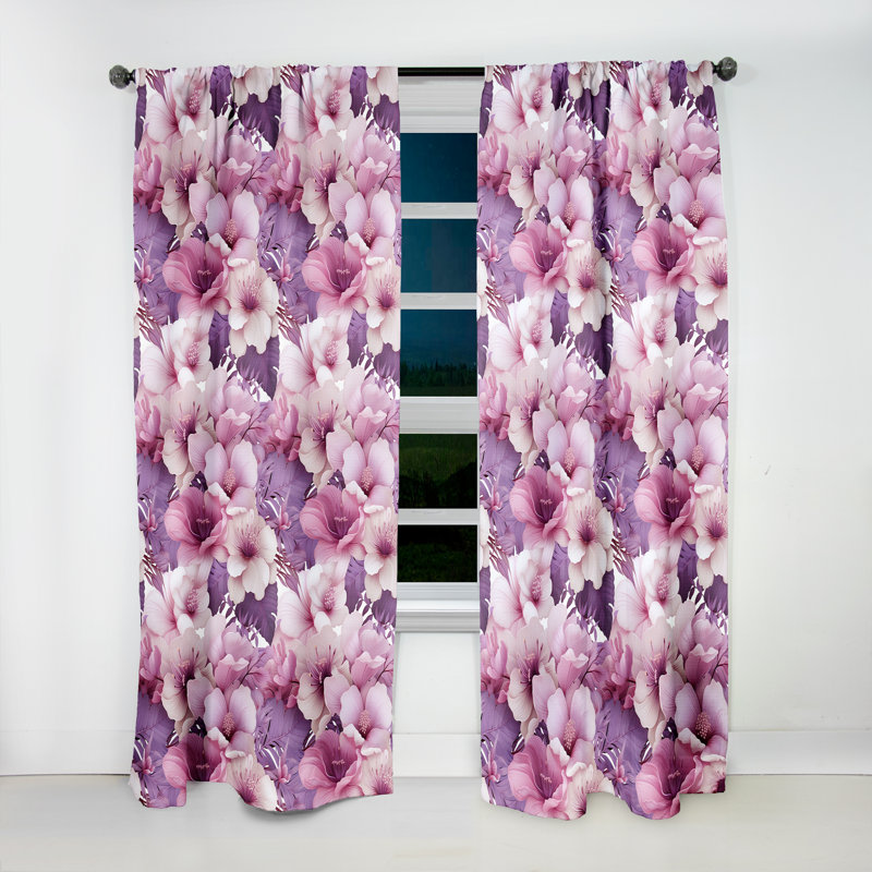 Orchid Dream - motif tropical III - Rideau tropical - Velours obscurcissant - 1 panneau, L 52 po x L 108 po