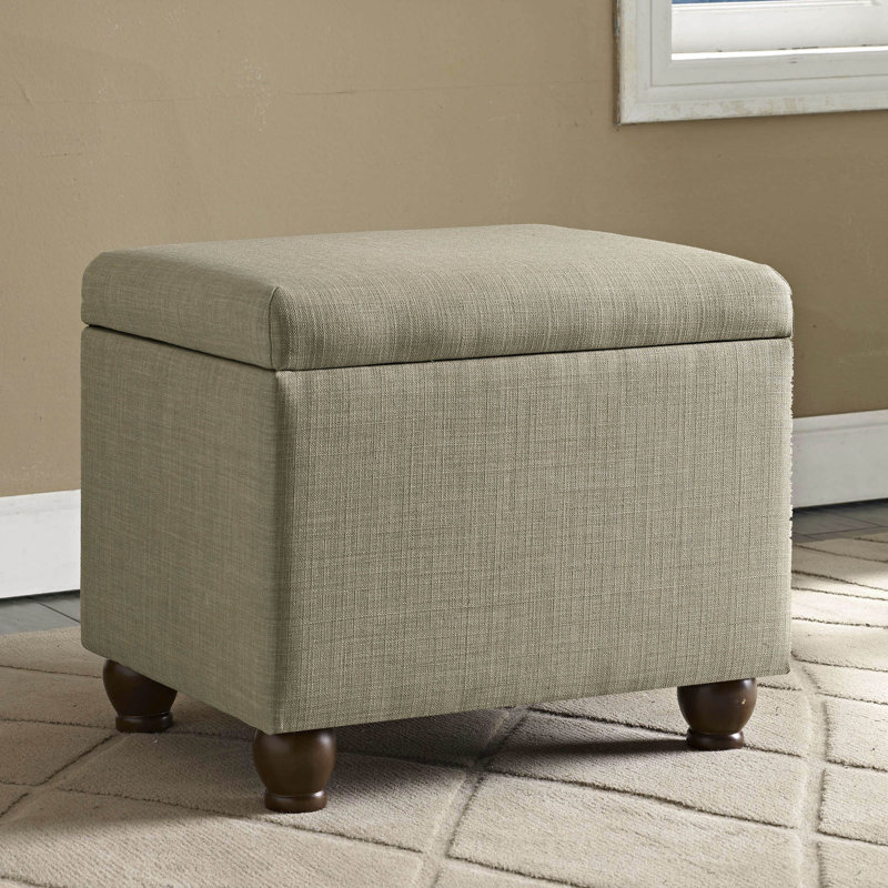 Repose-pieds avec rangement Arath, Polyester brun clair
