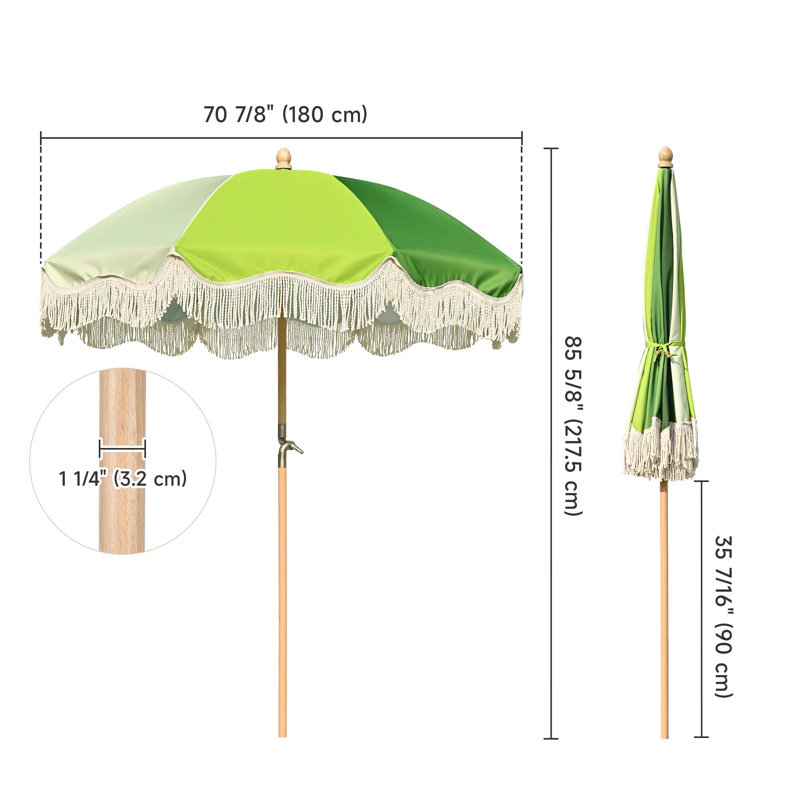 Parasol Lazerick 70,9 avec contrepoids inclus, Vert