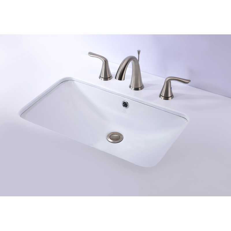 ANZZI Lanmia Series Vitreous China Rectangular Undermount Bathroom Sink with Overflow