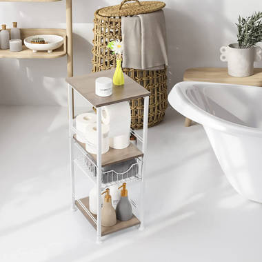 Tarbes 17 W x 35 H x 10.5 D Free-Standing Bathroom Shelves Winston Porter Finish: Silver