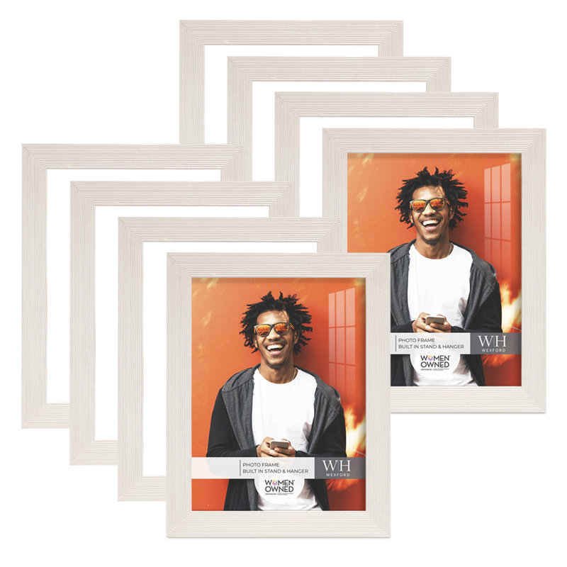 White Wood Picture Frame - Set of 8, 6" x 8"