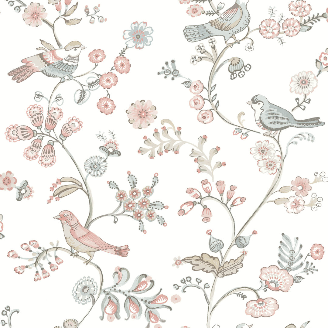 Datto Bird Trail 33' L x 20.5" W Wallpaper Roll Red Barrel Studio® 