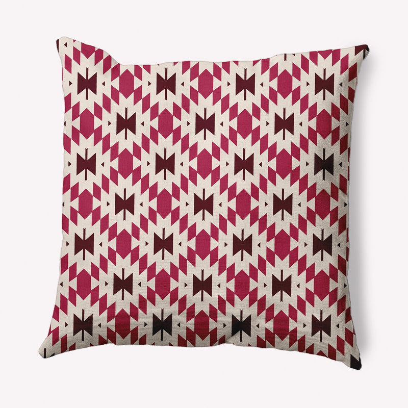 Coussin décoratif Geo Geo, 16 po x 16 po, Canneberge