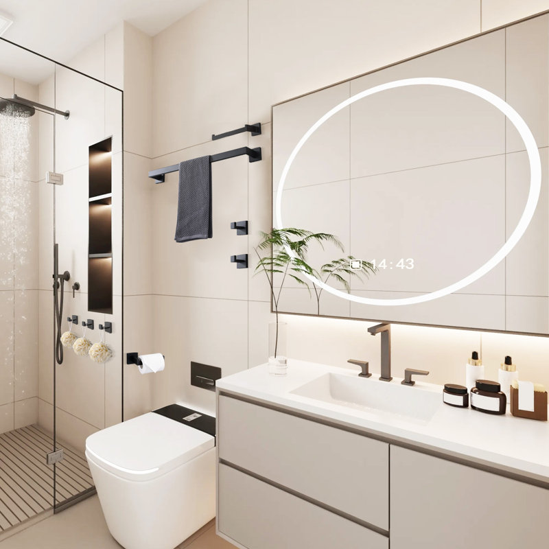 8 Pieces Bathroom Hardware Set Wall Mounted,stainless Steel, Matte Black