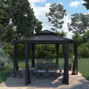 15 pi L 15 pi. D Pavillon de jardin en aluminium Hexagon
